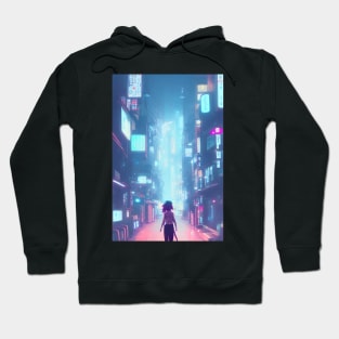 A Cute Girl in Tokyo Neon Japan <3 Hoodie